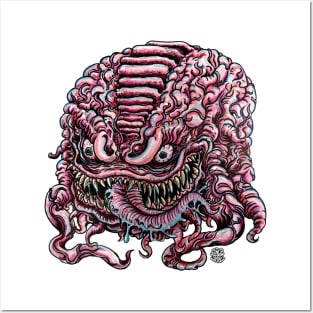 Alien Brain Monster Posters and Art